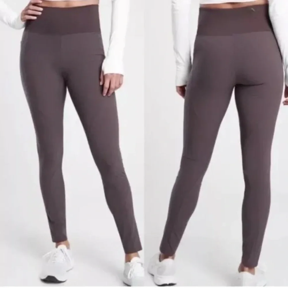 Athleta Quest Hybrid Leggings Size 6T Tall Color Shale Side Stash Pockets TALL